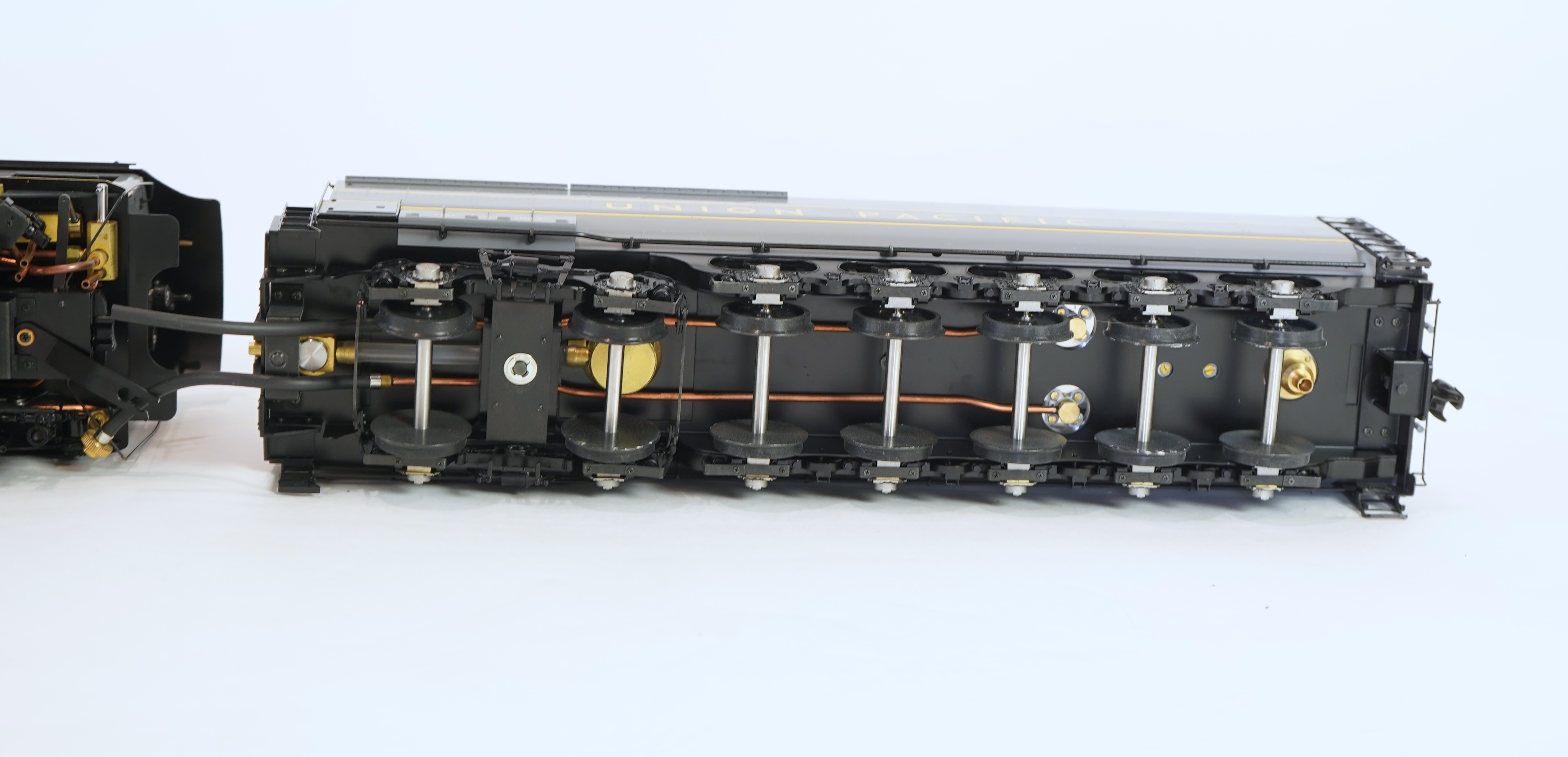 A Gauge One Aster Hobbies live steam Union Pacific FEF Class 844, 4-8-4 tender locomotive, 837, the factory ‘Built Up’ version, spirit fired working two cylinder motion, with assembly instructions, operating instructions